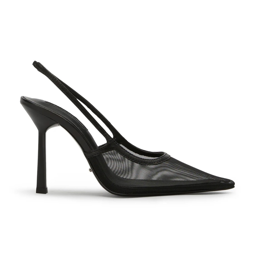 Tony Bianco ‘Glide Back Nylon’ Black Mesh Slingback Pointed Heels